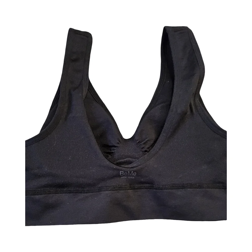 New Black Scoop BeMe New York Neck Bra with Wide Straps size small